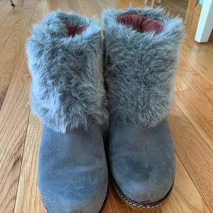 Women’s Blue/Grey Furry Stylish booties